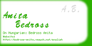 anita bedross business card